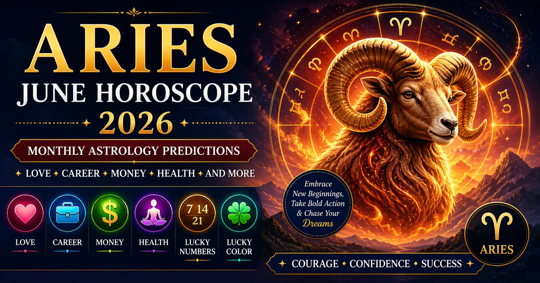 Aries June Horoscope 2026 – Monthly Astrology Predictions for Love & Career