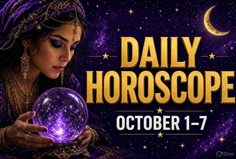 YouTube style October 1 to 7 2026 daily horoscope thumbnail